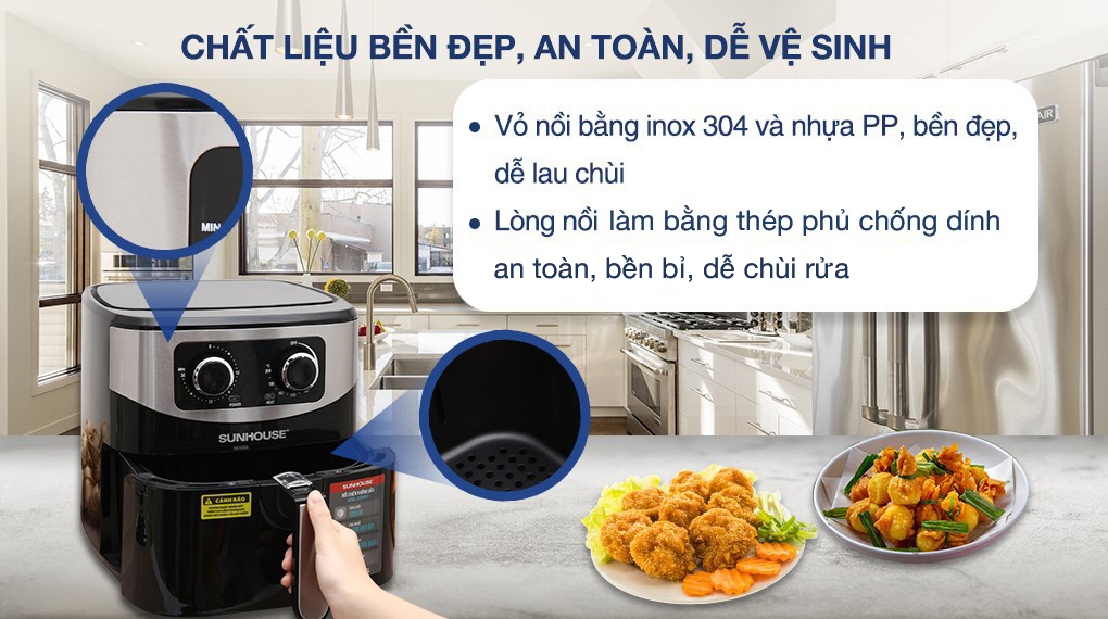nồi chiên không dầu Sunhouse 6l bán chạy nhất 2024 03