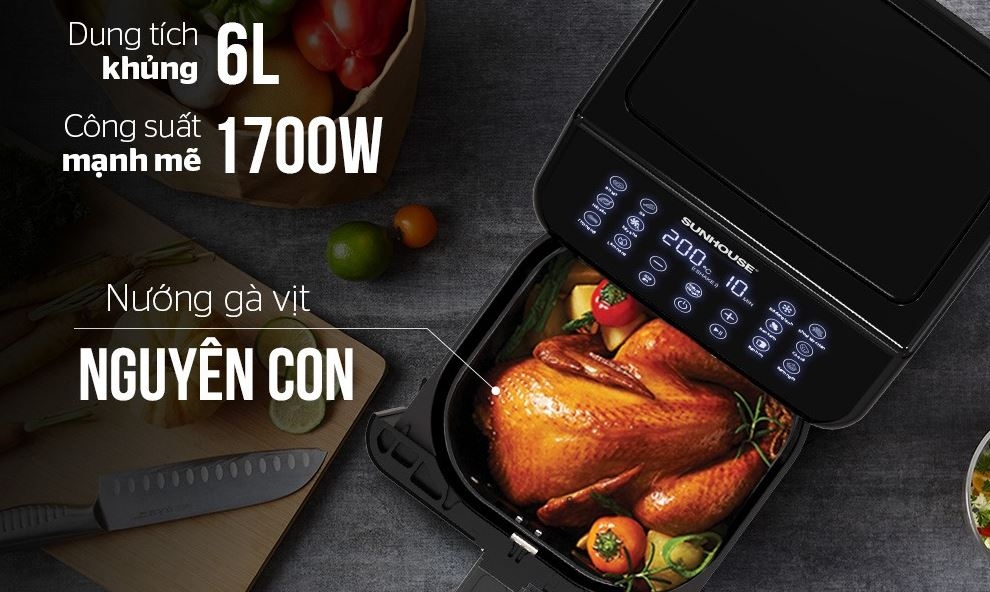 nồi chiên không dầu Sunhouse 6l bán chạy nhất 2024 06