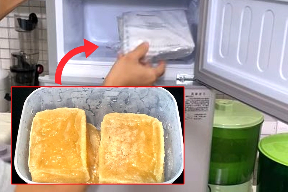 Cách bảo quản đậu phụ rán trong ngăn đông tủ lạnh.