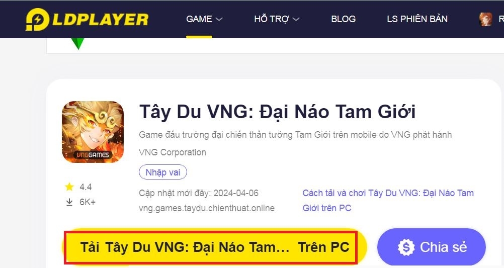 Tải Tây Du VNG: Đại náo thiên cung trên PC với giả lập LDPlayer 8