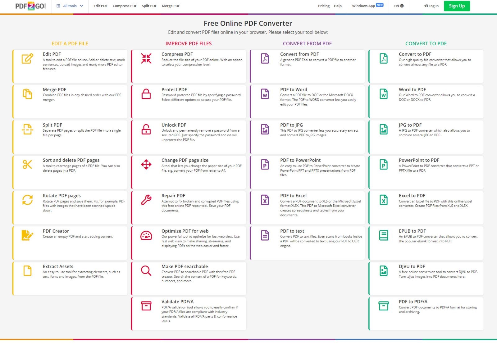 PDF2Go – Trình xử lý tệp PDF tất cả trong một - hình 2
