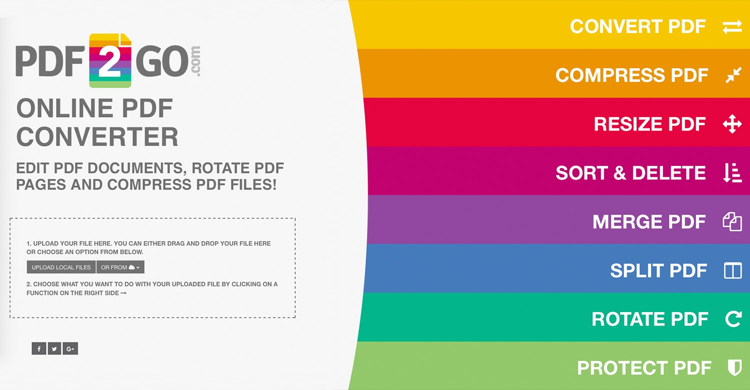 PDF2Go – Trình xử lý tệp PDF tất cả trong một - hình 1