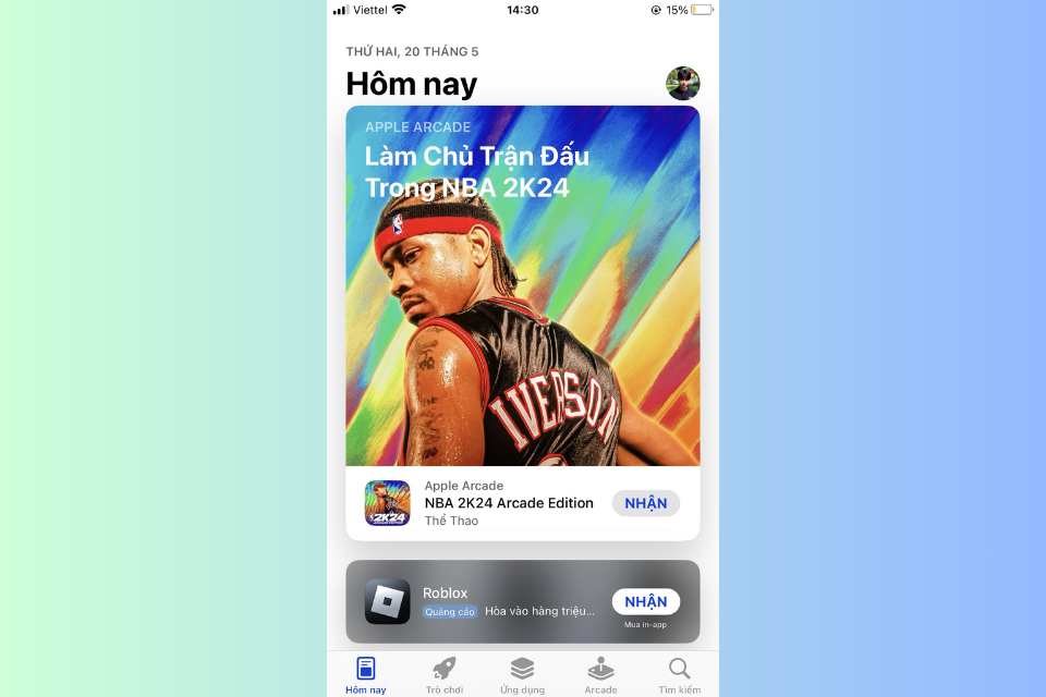 Sau khi chuyển đổi thành công, bạn sẽ trở về màn hình chính của ứng dụng App Store
