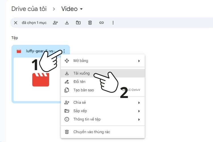 Cách lưu video trên Google Drive về máy tính, laptop 2