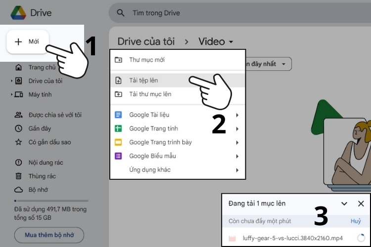 Cách lưu video trên Google Drive bằng máy tính 3