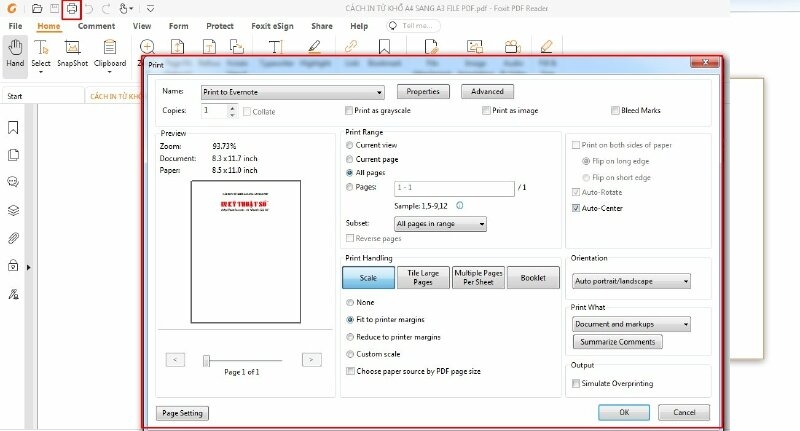 Phương pháp in hai trang trên một mặt giấy từ file PDF - h2