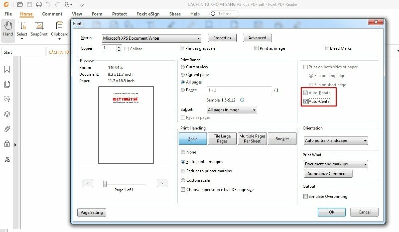 Phương pháp in hai trang trên một mặt giấy từ file PDF - h5