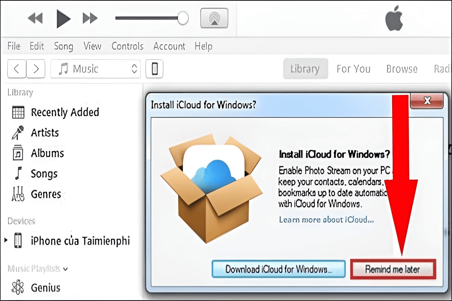Hướng dẫn kết nối iphone với máy tính bằng dây cáp usb-h6