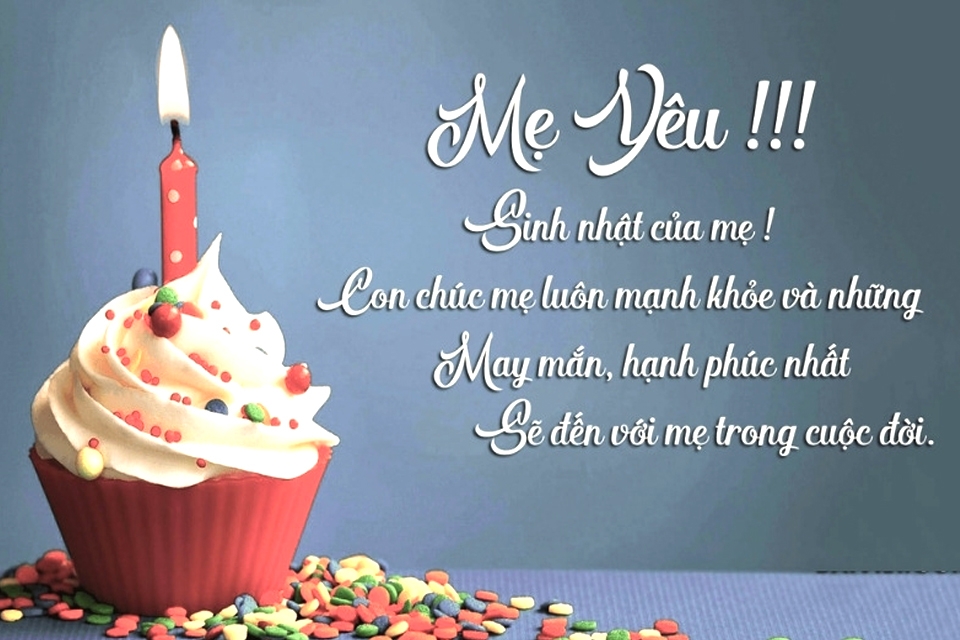 Thiệp chúc mừng sinh nhật đẹp tặng mẹ.