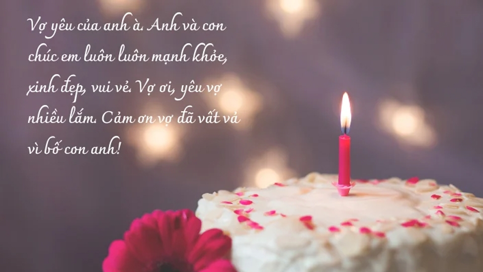 Mẫu thiệp chúc mừng sinh nhật đẹp, lời chúc hay dành tặng vợ yêu.