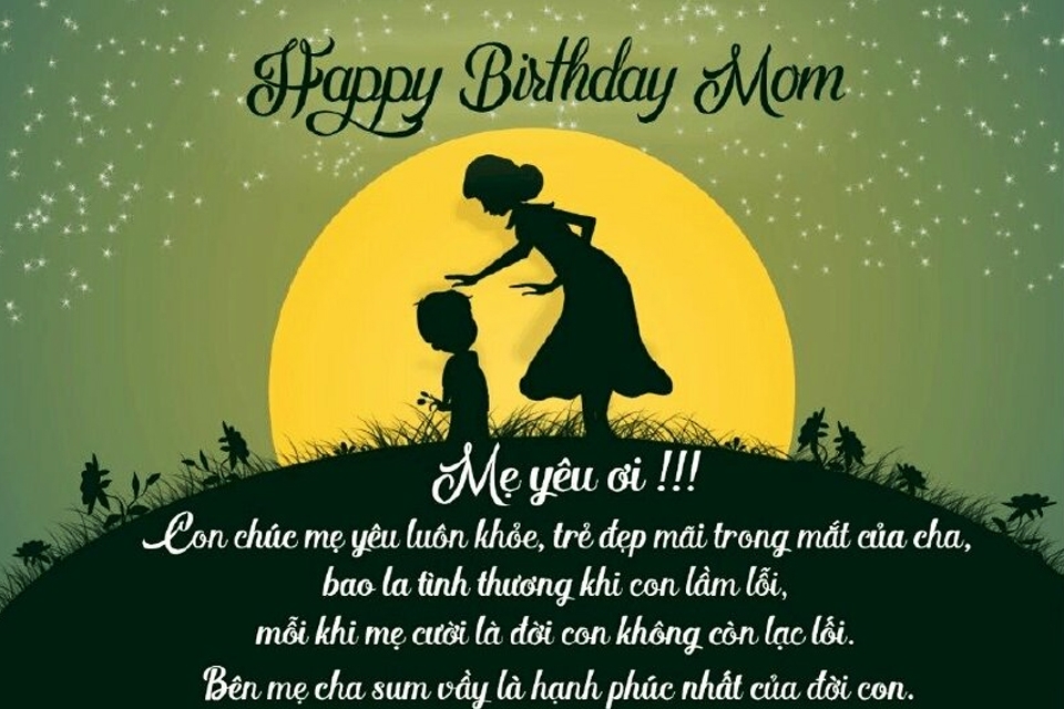 Thiệp chúc mừng sinh nhật mẹ ý nghĩa.