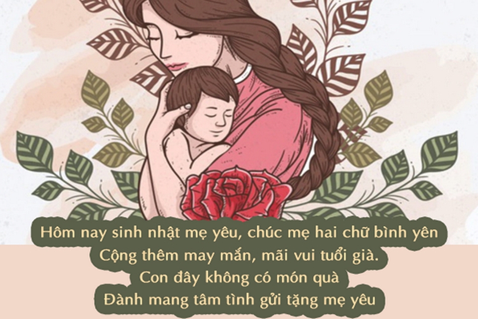 Thiệp chúc mừng sinh nhật dành tặng mẹ yêu.