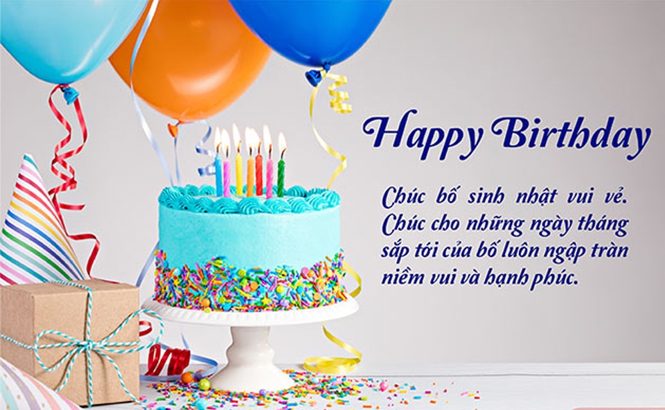 Mẫu thiệp chúc mừng sinh nhật đẹp tặng bố yêu.
