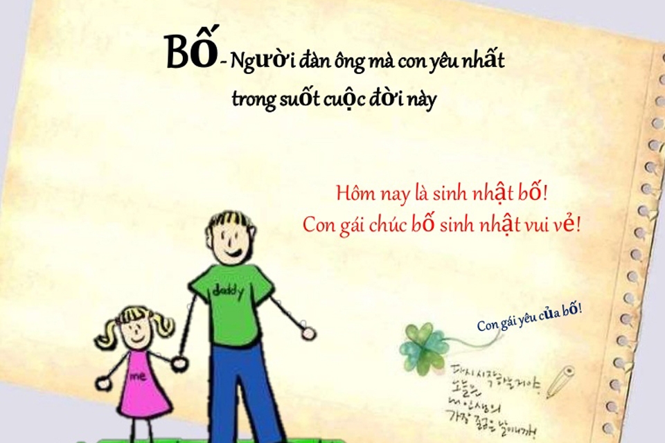 Mẫu thiệp chúc mừng sinh nhật đẹp dành tặng bố yêu dịp đặc biệt.