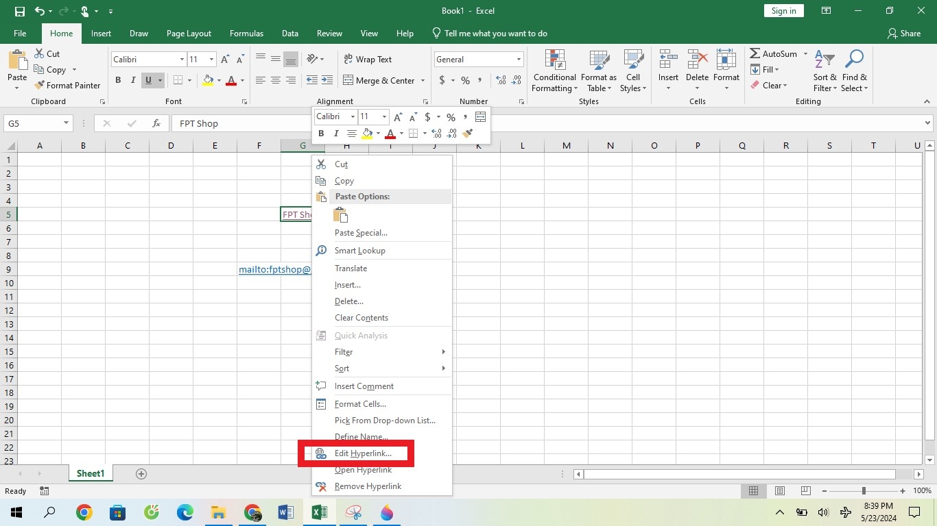 Hyperlink trong Excel - hình 9