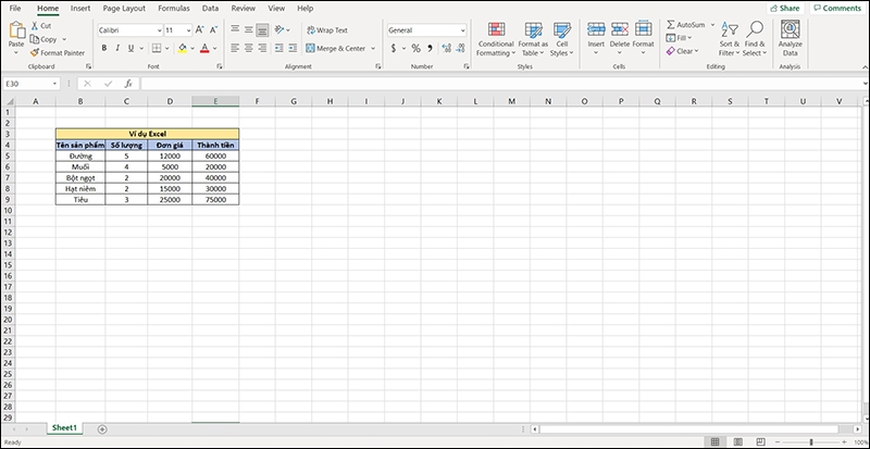 Cách chọn vùng dữ liệu trong Excel (ảnh 2)