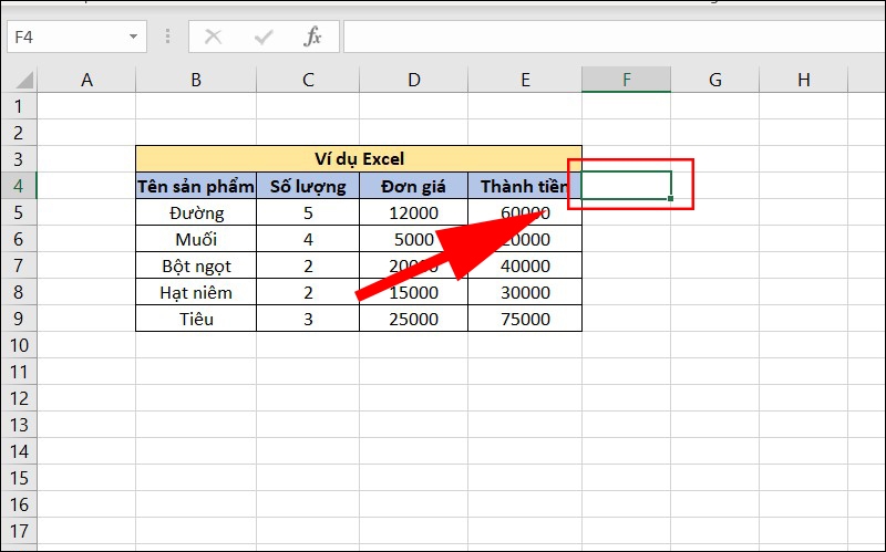 Cách chọn vùng dữ liệu trong Excel (ảnh 8)