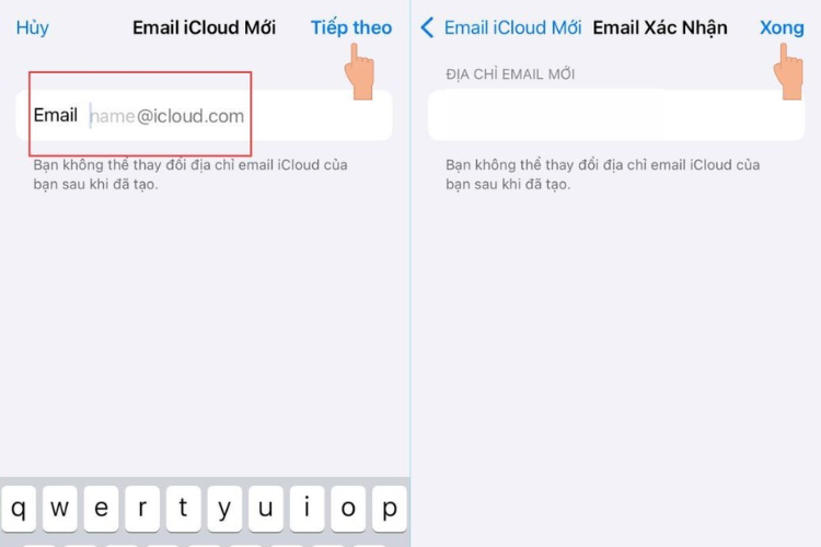 Thao tác lập iCloud trên iPhone