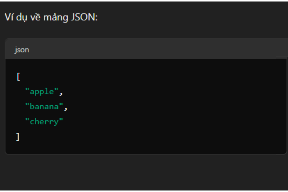 Mảng JSON