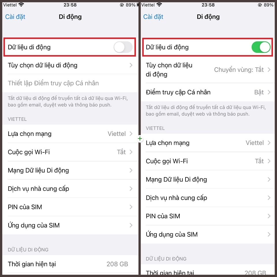 Tại sao bật dữ liệu nhưng không vào được mạng trên iPhone 4