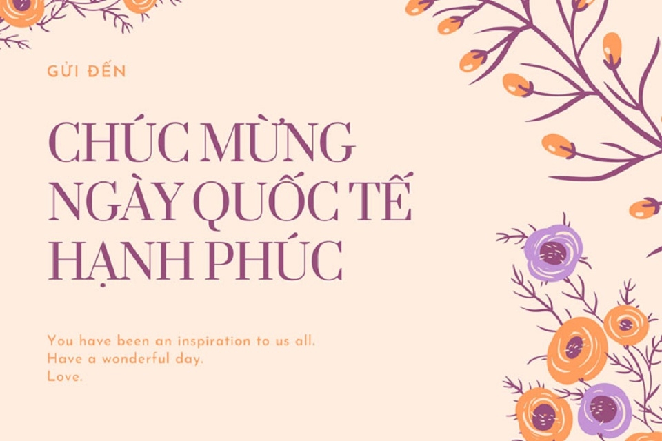Lời chúc Quốc tế Hạnh phúc bằng Tiếng Anh