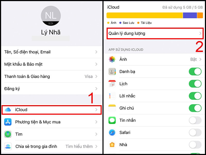 Cách xóa bớt dung lượng iCloud trên iPhone (ảnh 2)