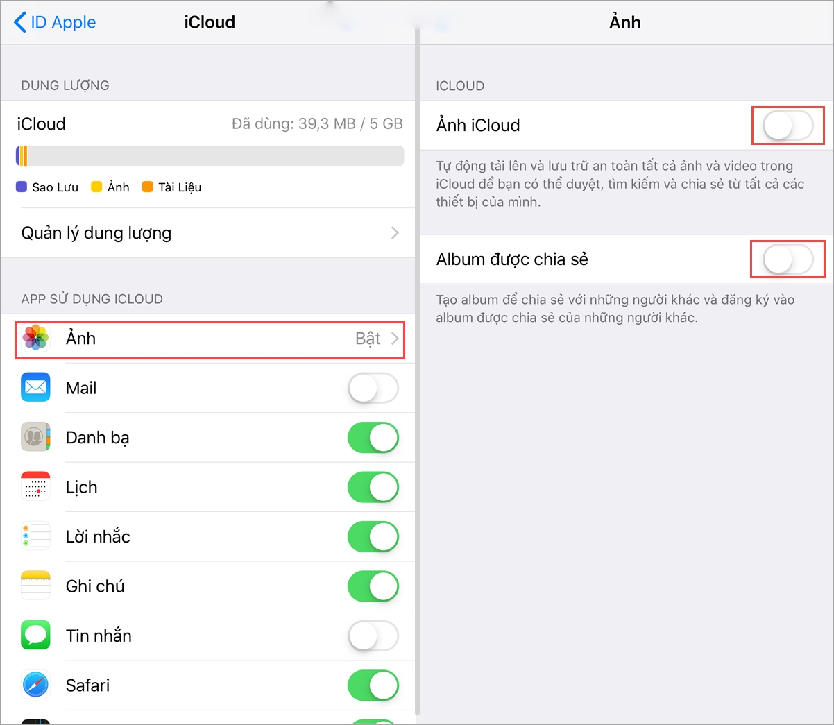 Cách xóa bớt dung lượng iCloud trên iPhone (ảnh 5)