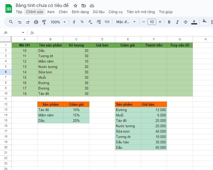 Cách dùng hàm ISNA trong phần mềm Google Sheets dễ hiểu qua ví dụ 8