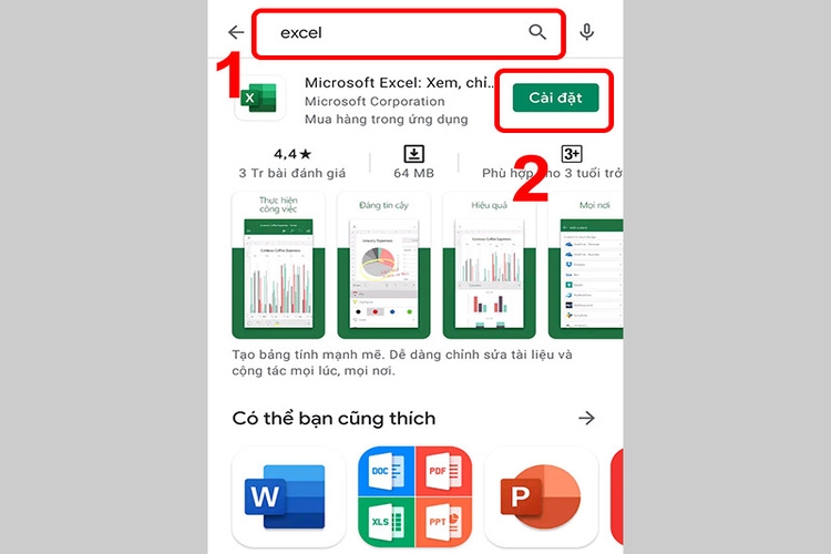 Các bước tải Excel về điện thoại iOS và Android