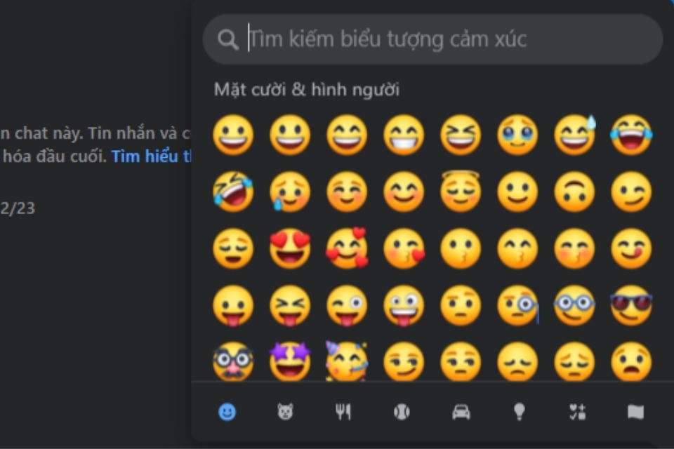 Cách 2. Sử dụng bảng chọn emoji