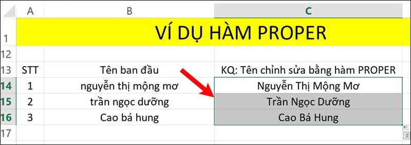 Hàm PROPER trong Excel (ảnh 4)