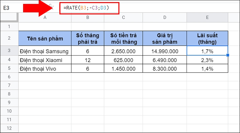 Hàm RATE (ảnh 4)