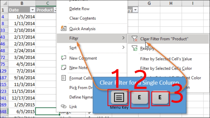 Phím tắt filter trong Excel (ảnh 12)