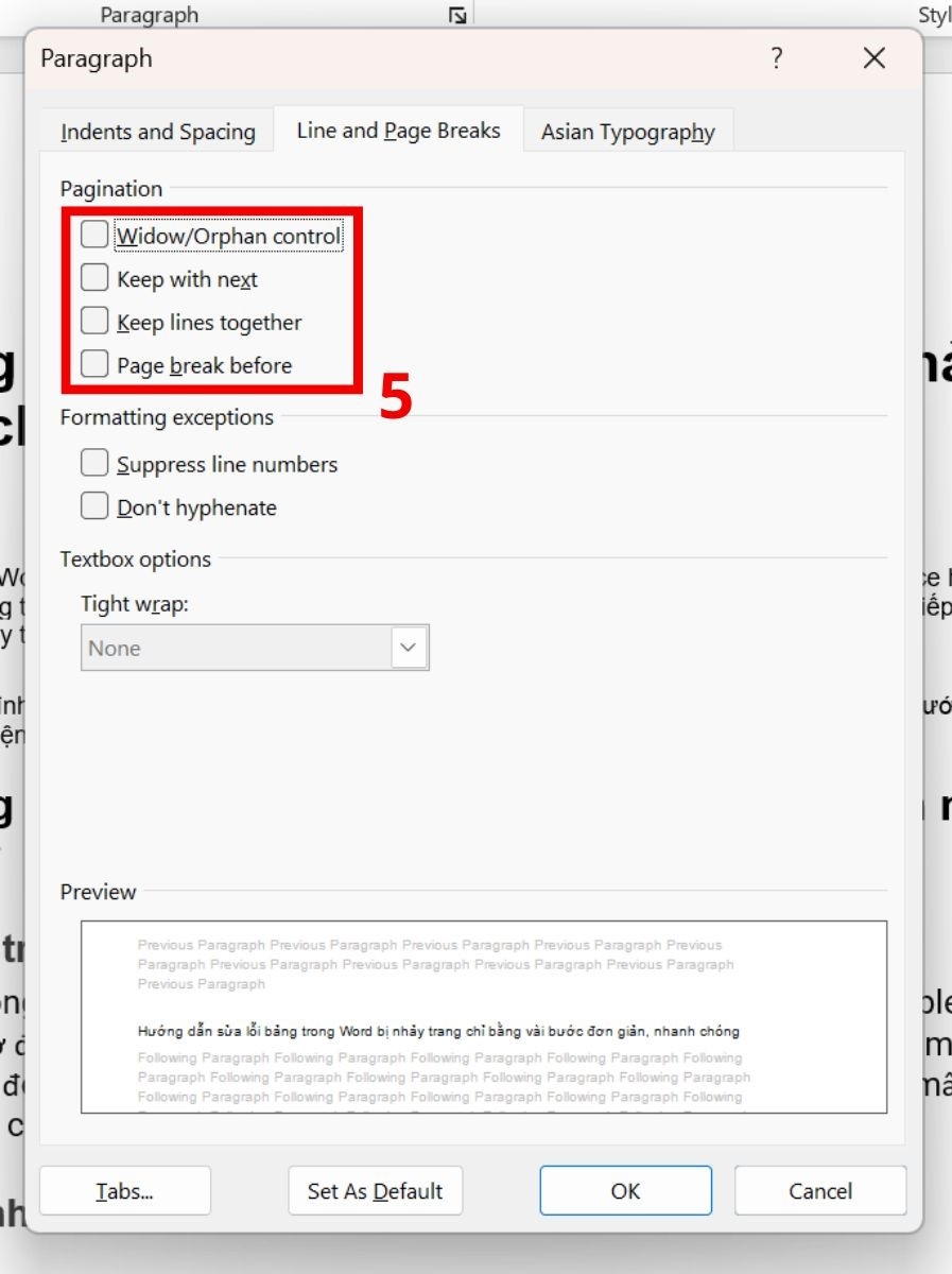 Sửa lỗi bảng trong Word bị nhảy trang chỉ bằng vài bước đơn giản 5