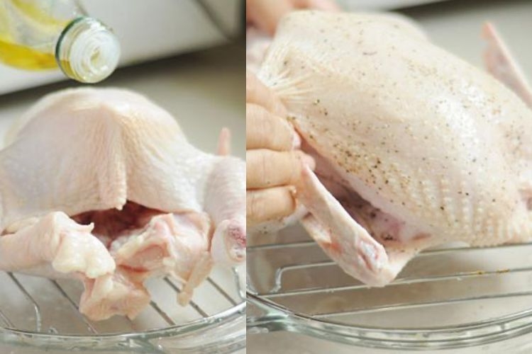 Cách làm gà nướng tiêu nguyên con (hình 3)