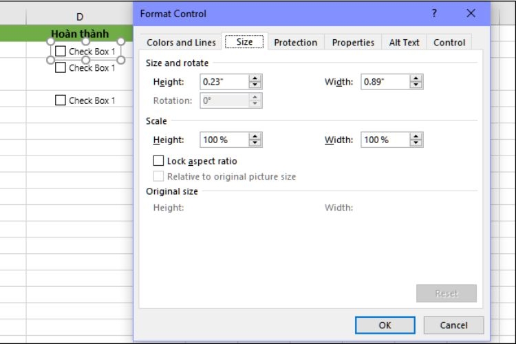 Tạo checklist trong excel ảnh 9