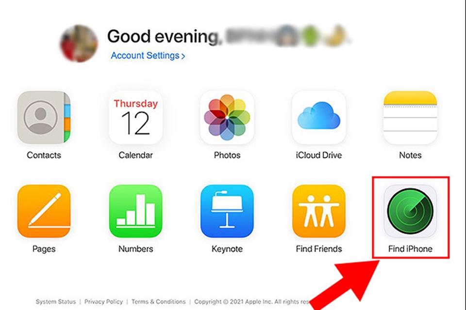 Chọn vào mục Find iPhone