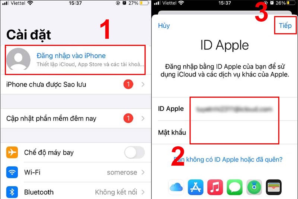 Các bạn vào iPhone chọn vào mục Cài Đặt