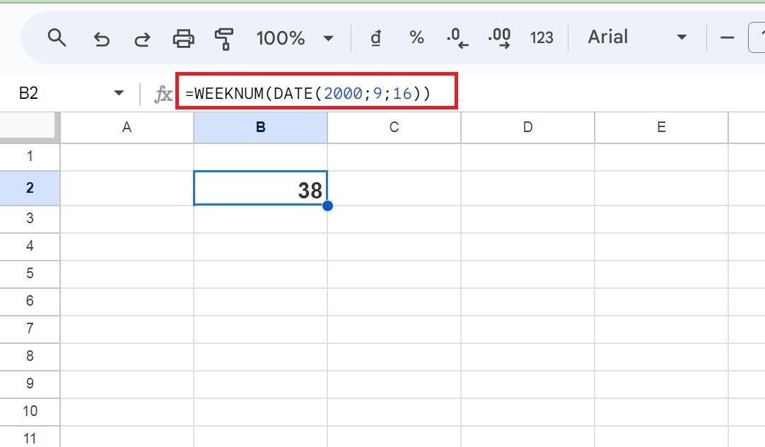 Hàm WEEKNUM là gì? Cách sử dụng hàm trong Google Sheets chi tiết 12