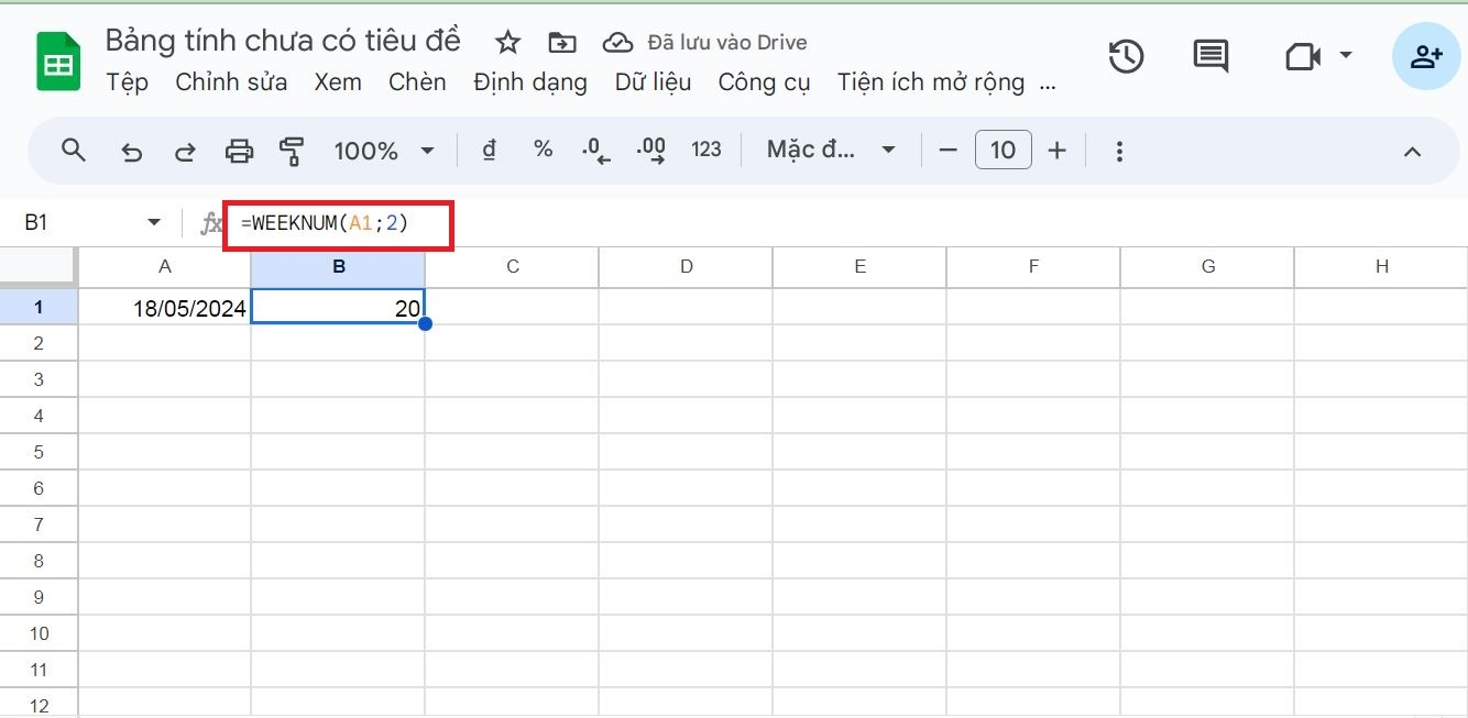 Hàm WEEKNUM là gì? Cách sử dụng hàm trong Google Sheets chi tiết 3