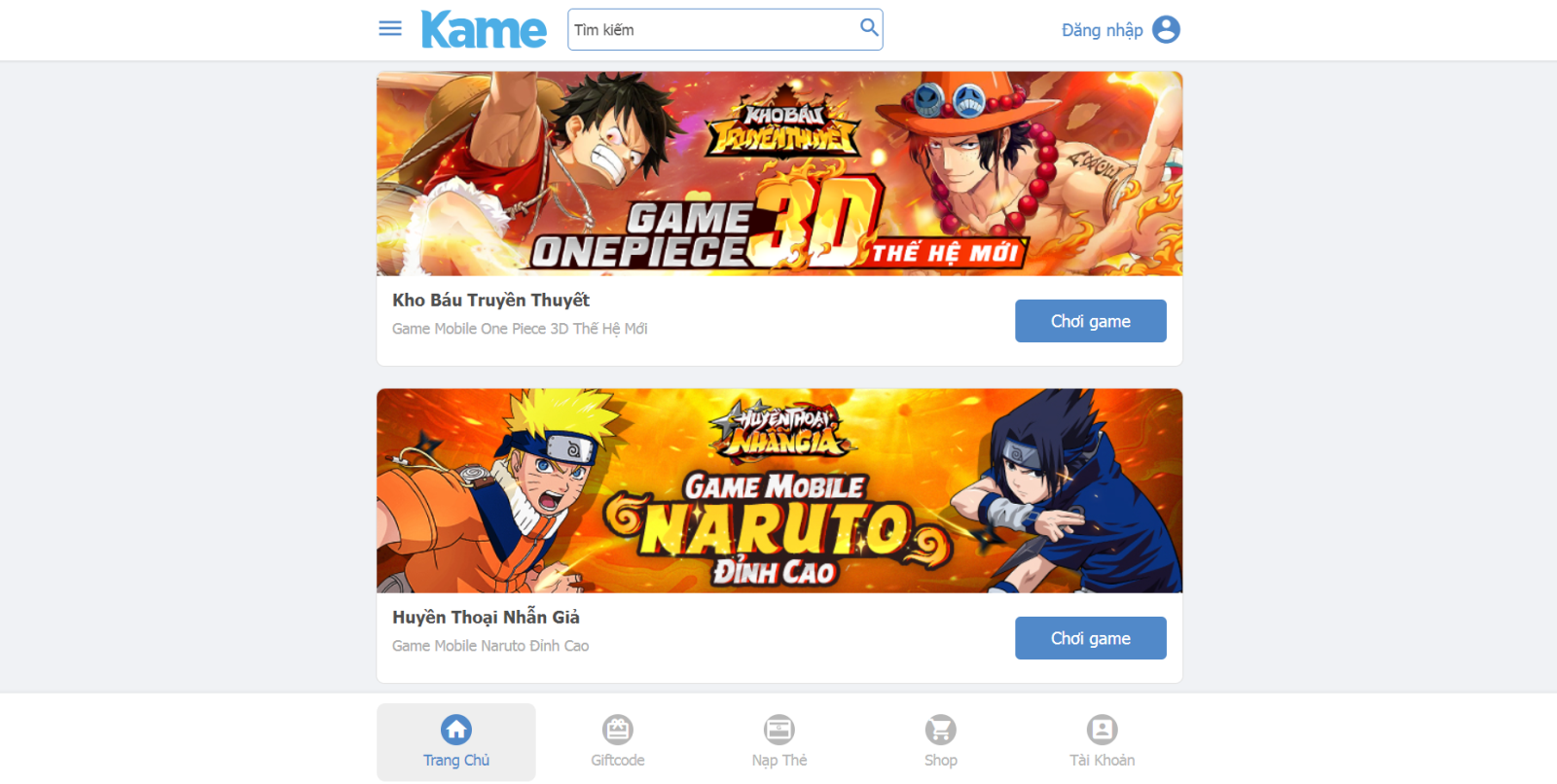 Giới thiệu cổng game Kame.vn