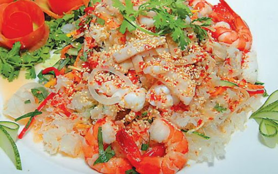Gỏi nấm tuyết trộn tôm thịt