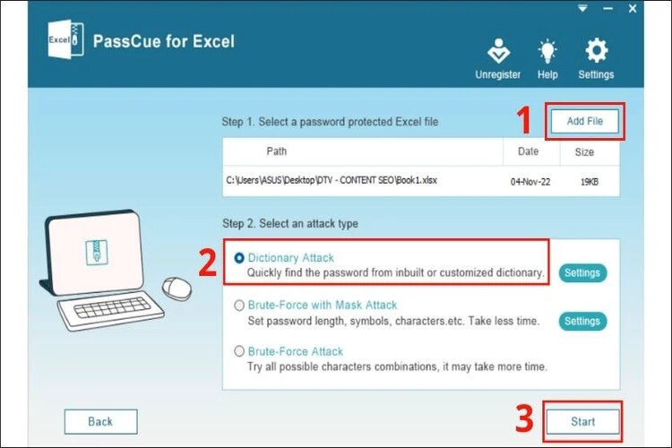 Dùng phần mềm để mở khóa file Excel - hình 1