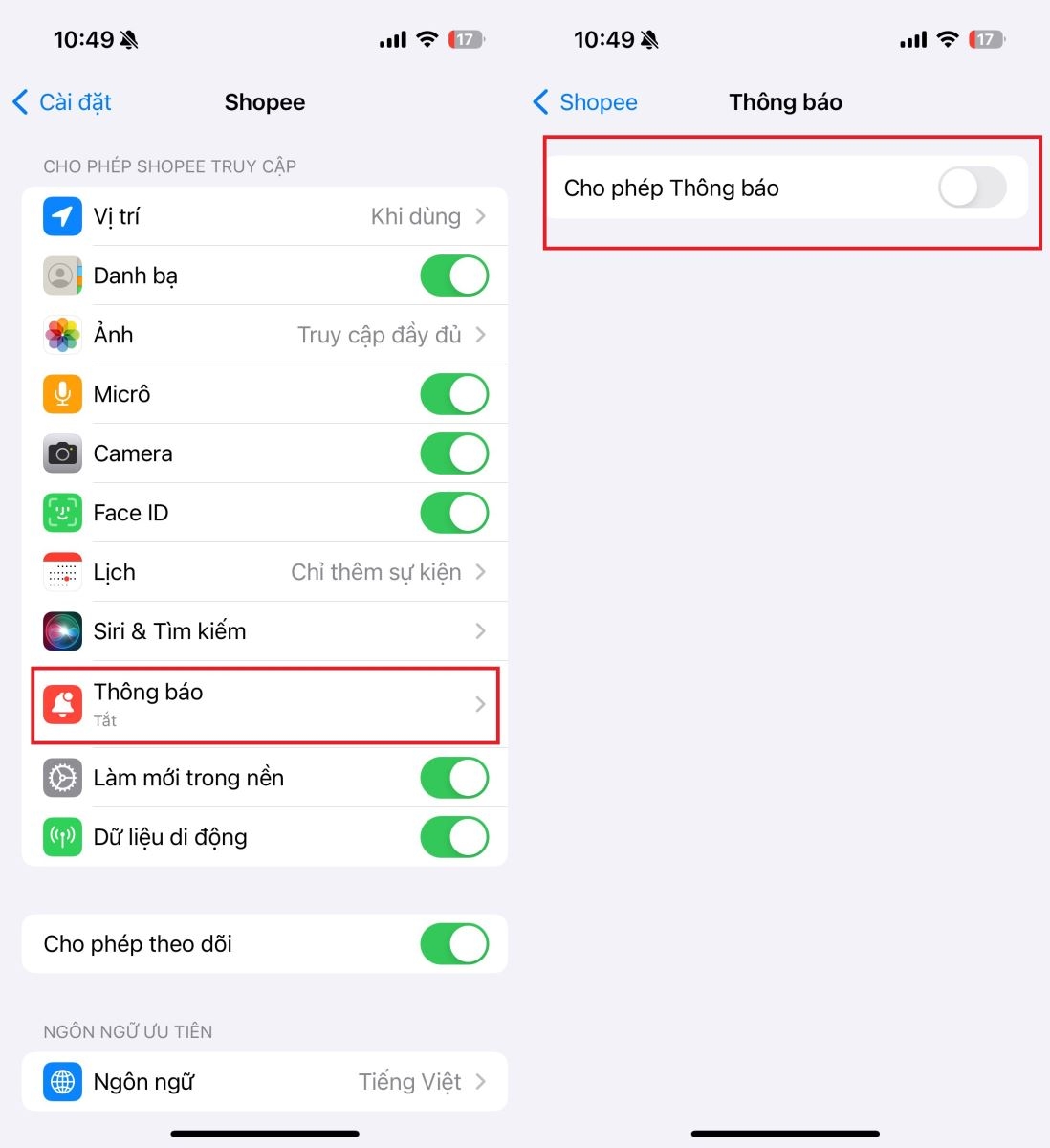 Cách tắt thông báo Shopee (ảnh 3)