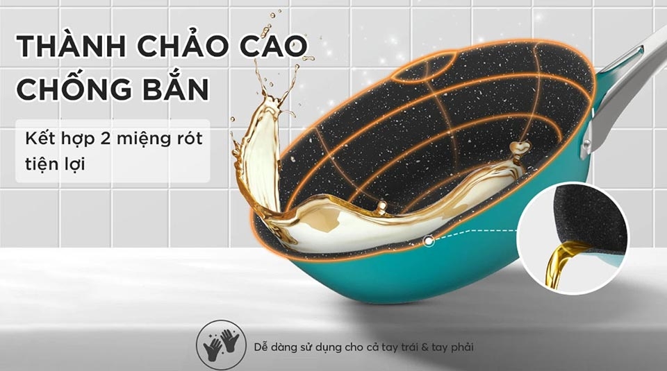 Chảo sâu inox chống dính vân đá đáy từ Elmich Hera 28cm EL-8108