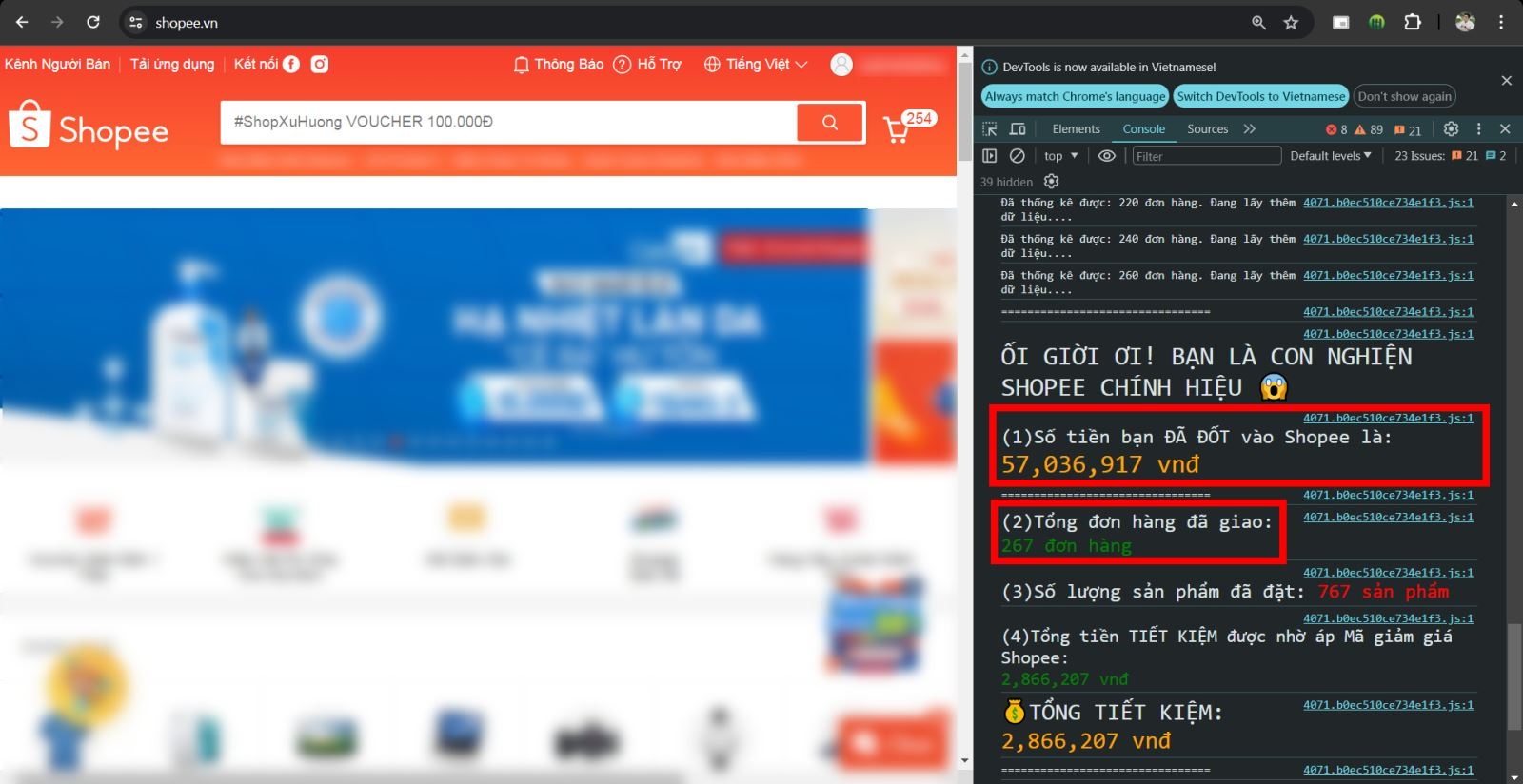 Cách xem tổng số tiền đã mua trên Shopee 10