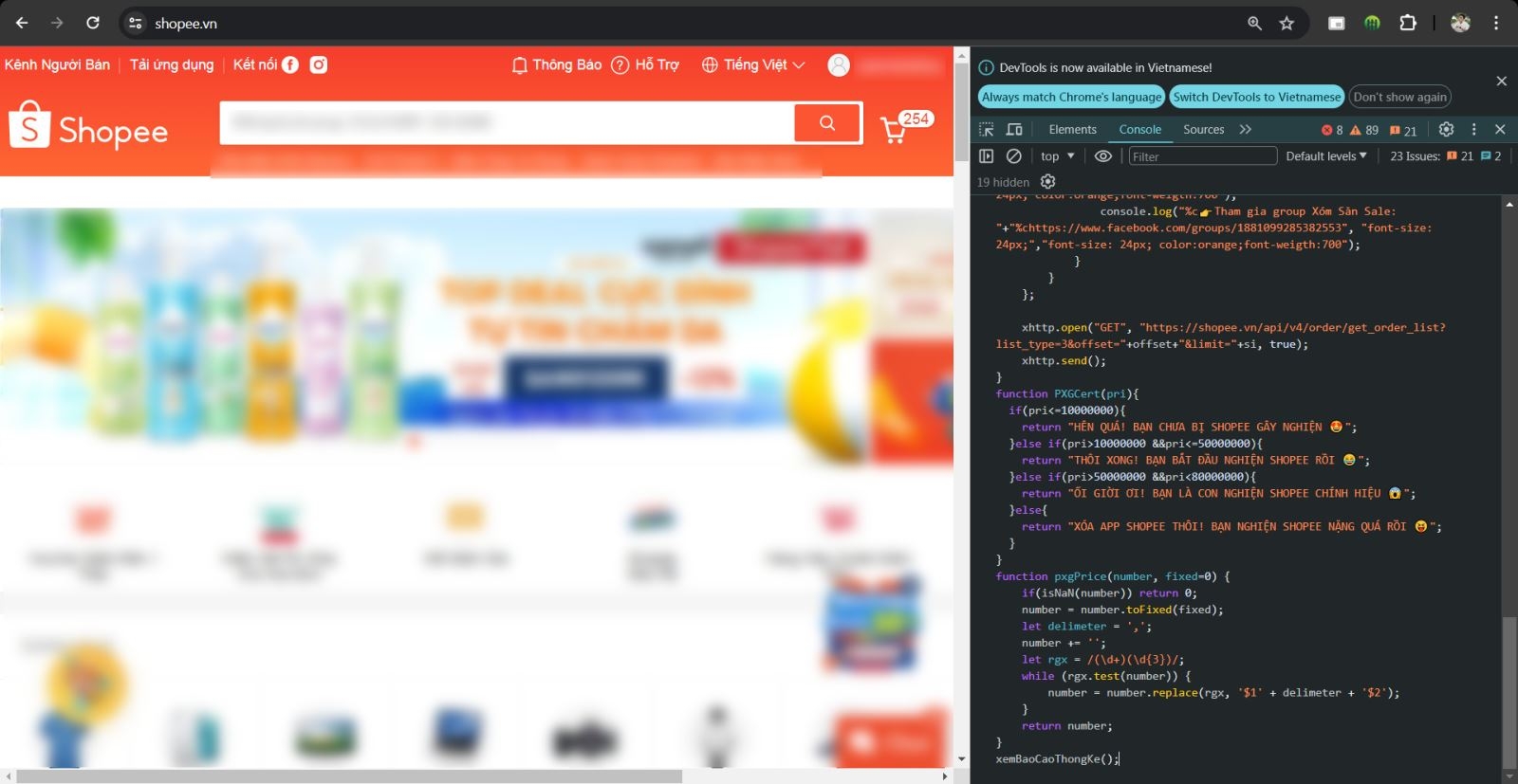 Cách xem tổng số tiền đã mua trên Shopee 7