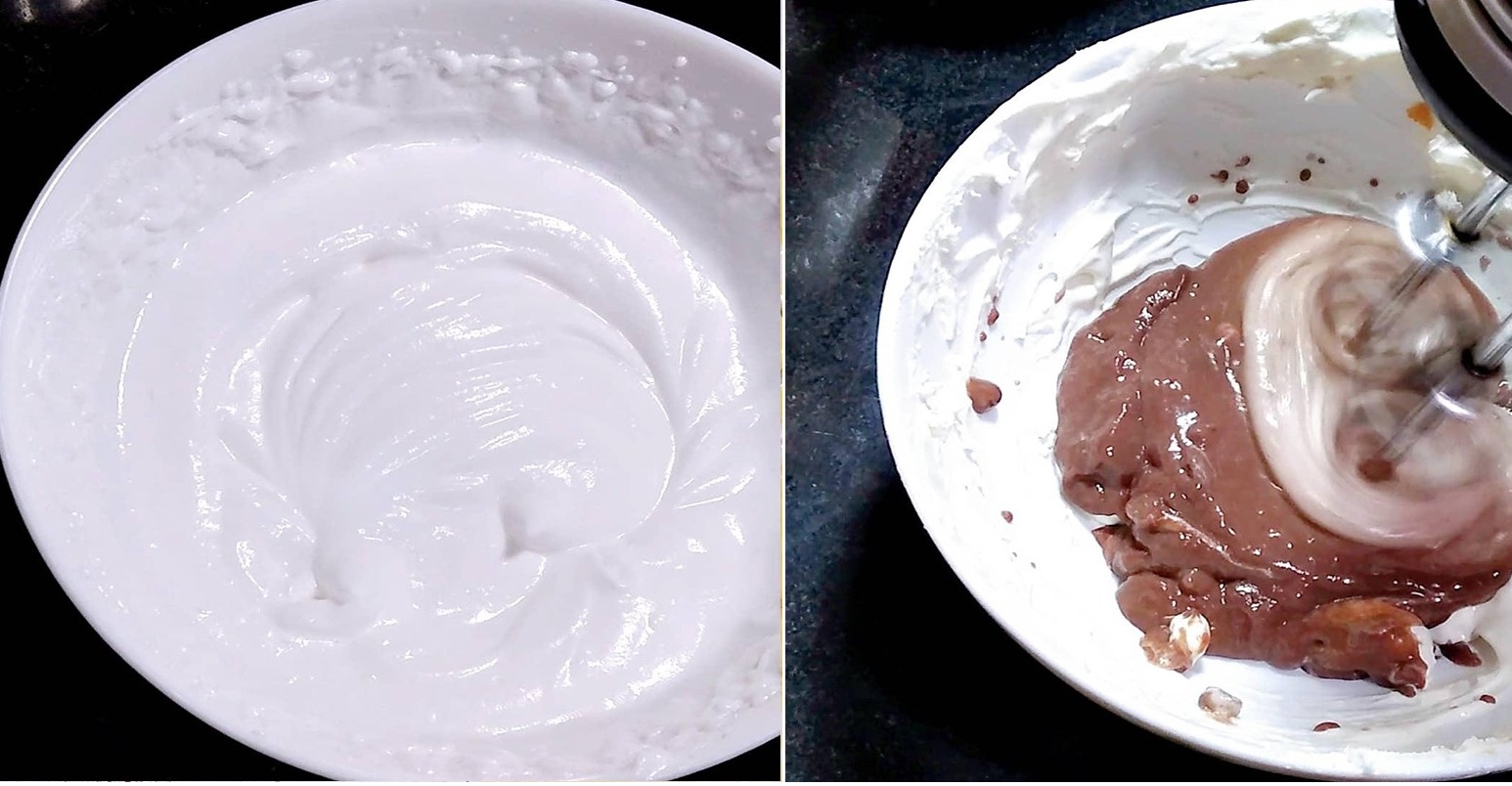 làm bánh bông lan kem trứng socola bằng nồi chiên không 1