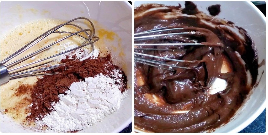 làm bánh bông lan kem trứng socola bằng nồi chiên không 3