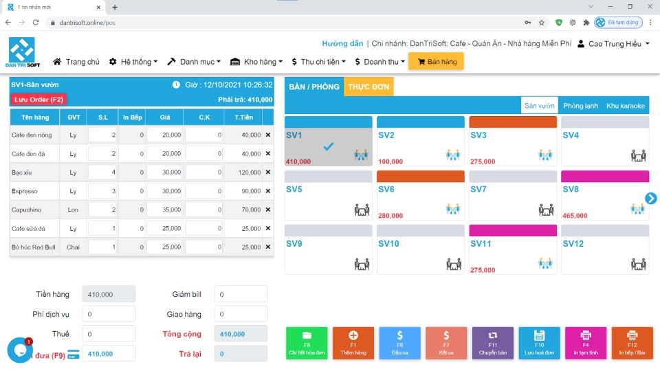 Dantrisoft chú trọng nhiều vào tính năng quản lý đơn hàng và hỗ trợ hoạt động kinh doanh